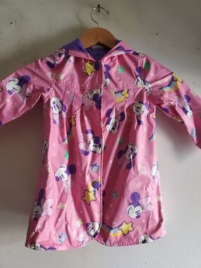 Minnie Mouse Pink Rain Jacket Size 3.